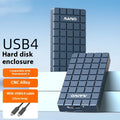 USB4 aluminium hard disk enclosure for M.2 NVMe SSDs measuring 50x118x13mm