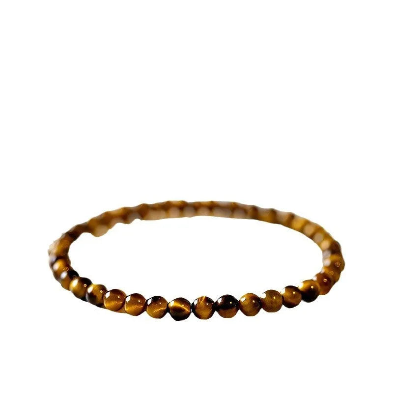Natural tigereye stone bracelet with geometric circular design in new Chinese style