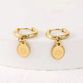 Stainless steel geometric earrings with elliptical shape in colour XY-EH005