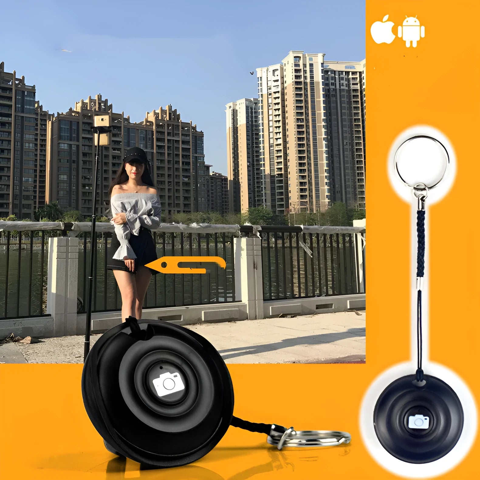 Black Snap Bluetooth remote control for wireless selfies and camera triggering