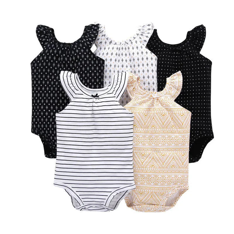 Summer sleeveless baby romper jumpsuit in simple style for newborn girls, available in multiple sizes