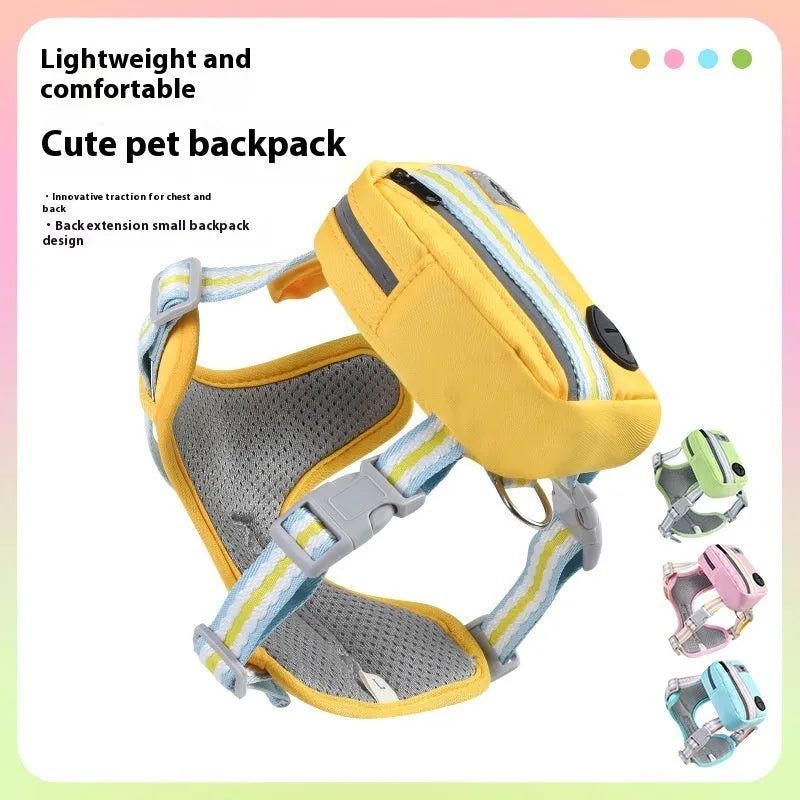 Explosion-proof anti-strangulation pet harness with traction rope in Oxford cloth