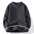 Men's casual round neck pullover sweater in polyester blend available in multiple colours