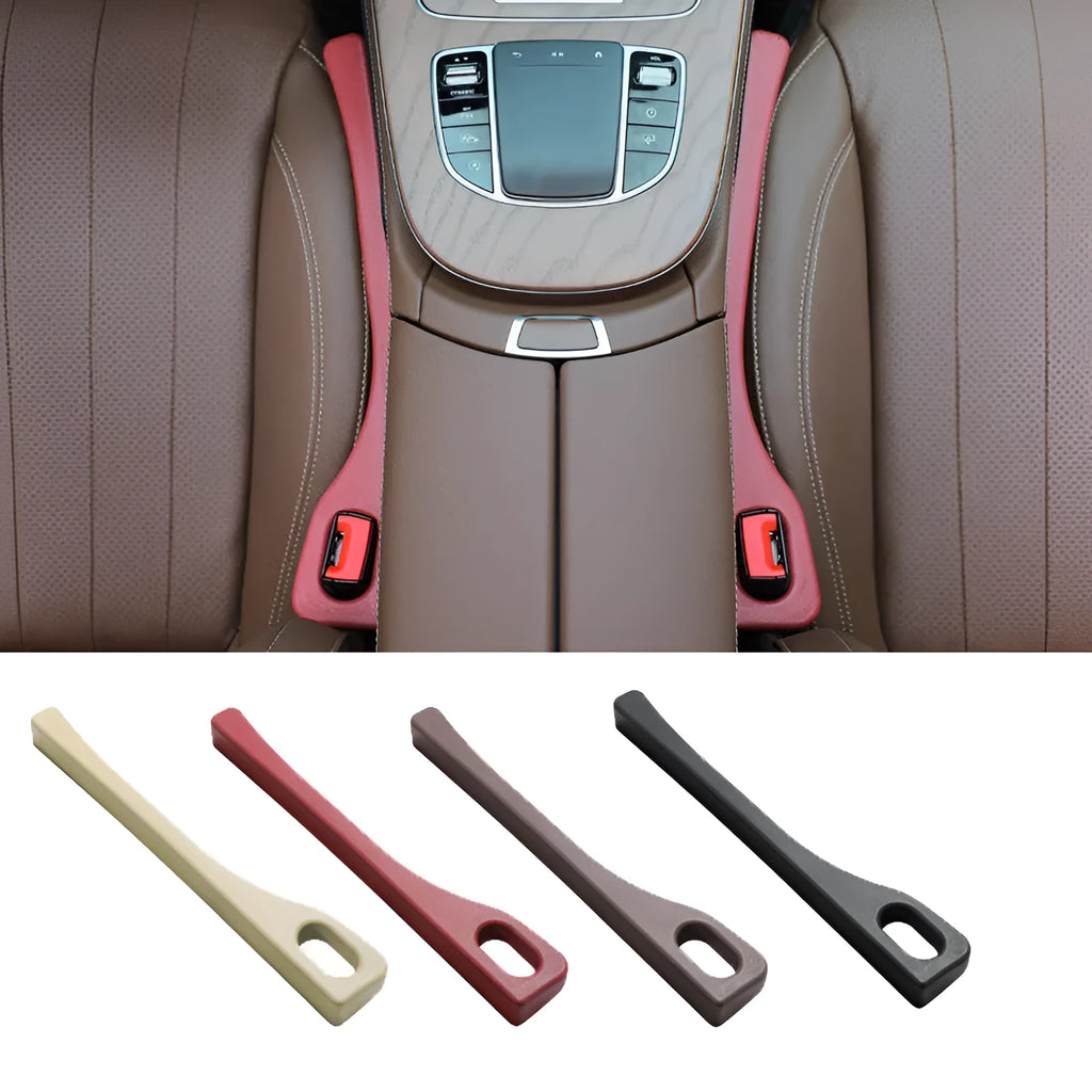 Flexible polyurethane car seat gap filler strip in available colours.