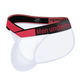 Men's transparent ice silk briefs in black colour showing large V gradient and high fork design