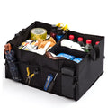 Black non-woven car boot storage organiser folded measuring 40cm by 26cm