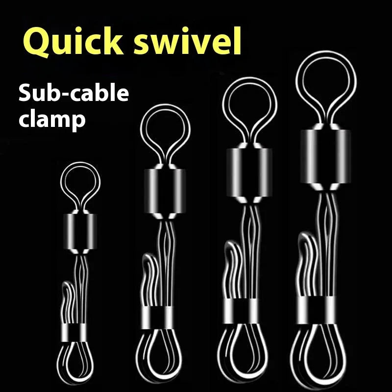Brass quick change fishing clamp with barrel swivel and quick release mechanism