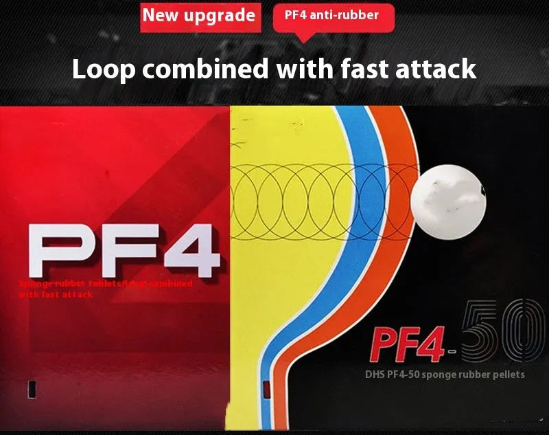 PF4-50 table tennis racket with anti-rubber surface in choice of colours and thickness