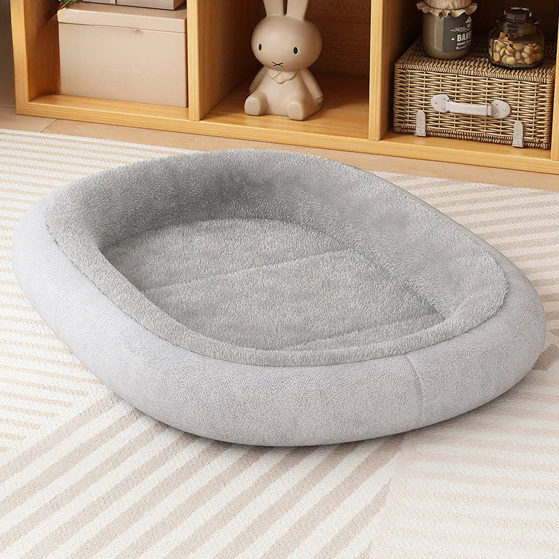 Thickened soft pet kennel for small dogs and cats, shown in grey colour.