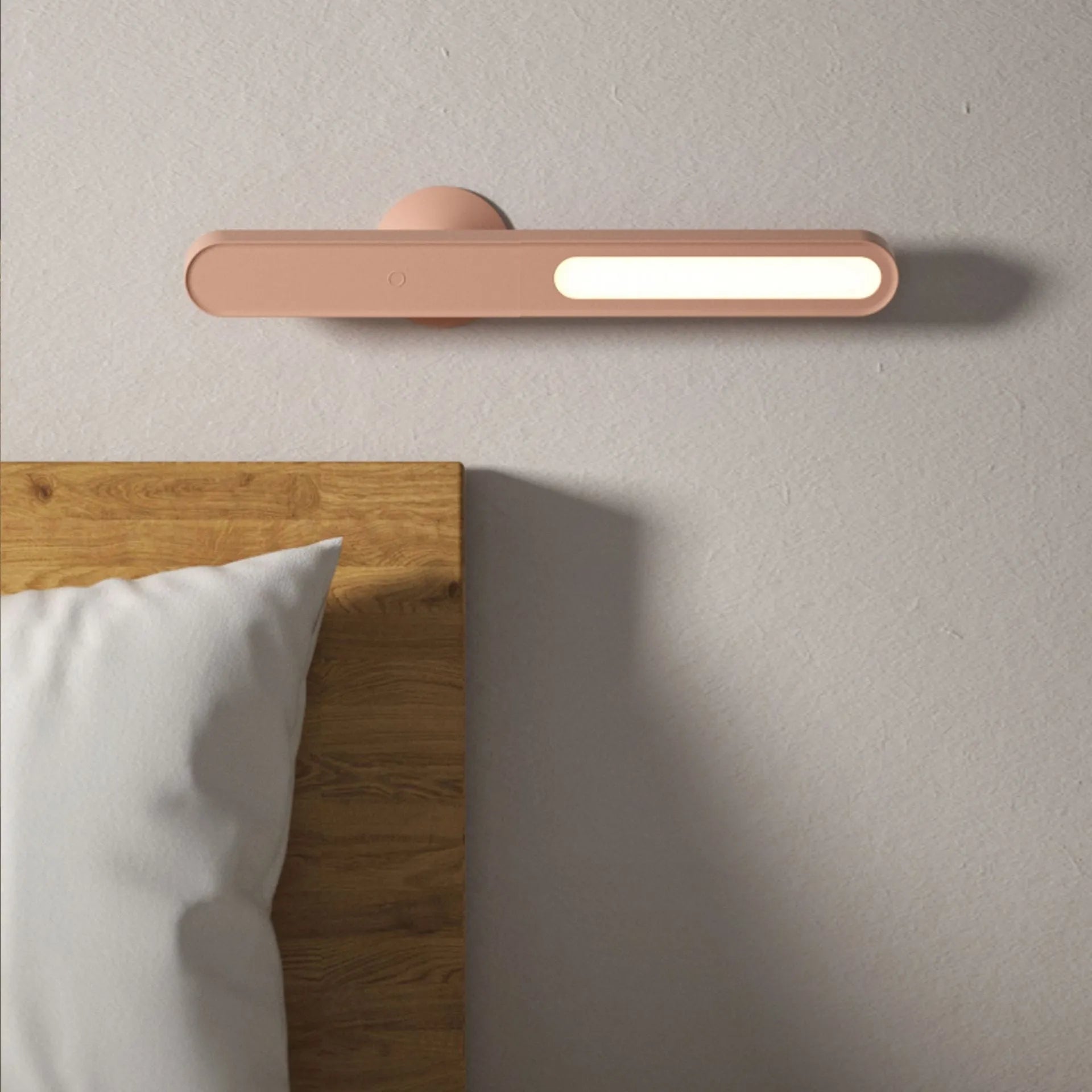 Geometric magnetic suction desk lamp in white colour with USB cable and touch control