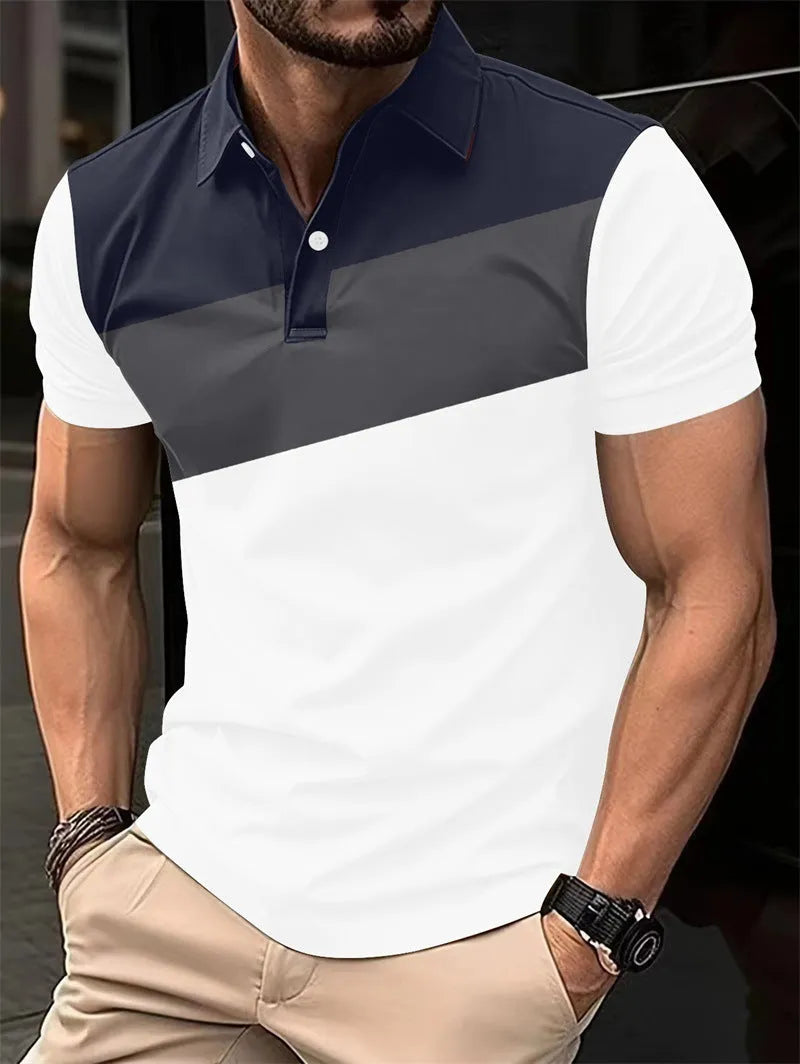 Men's 3D digital printed loose fit t-shirt in colour LM-PL047 showing short sleeve design