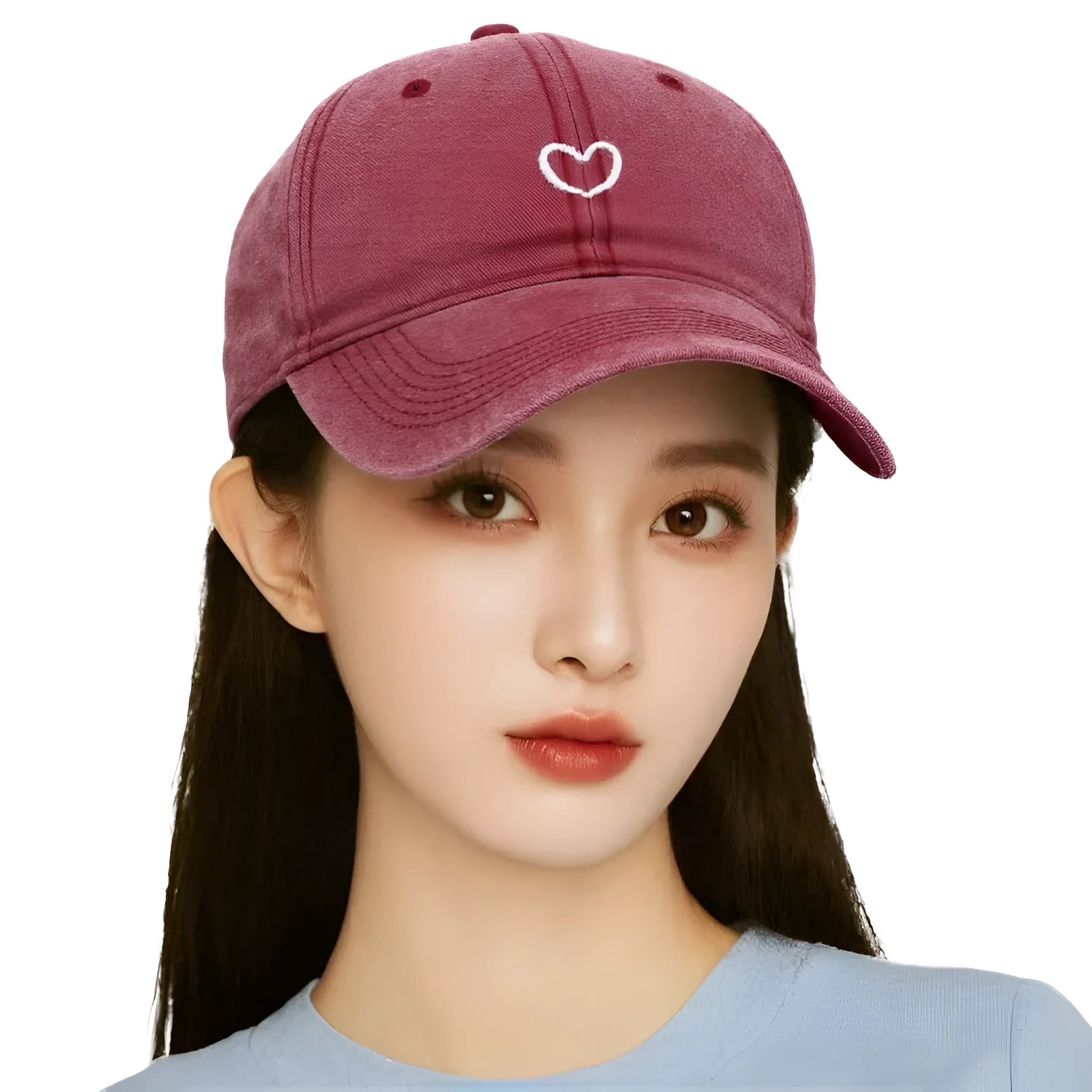 Retro embroidered cotton baseball cap with adjustable sizing in various colours