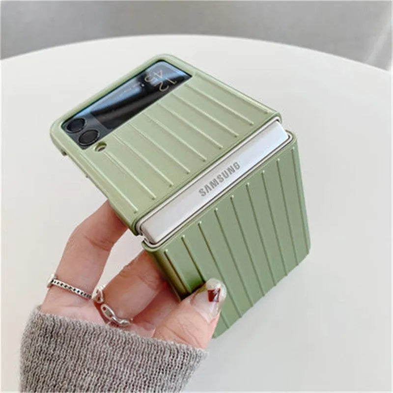 Samsung Z Flip3 ultra-thin flip mobile phone case in PC material showing colour options