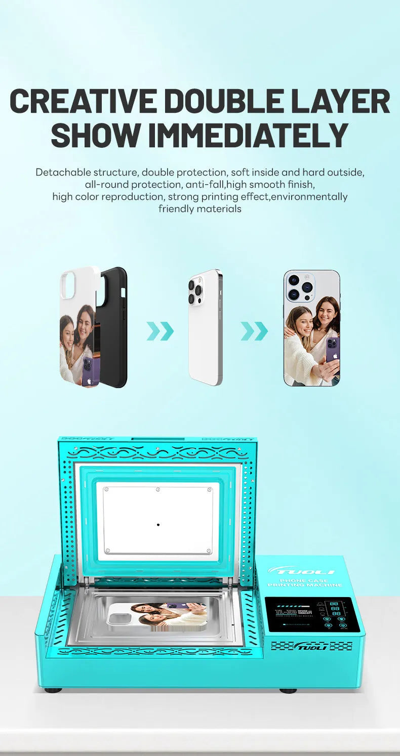 Metal phone case heat transfer printing machine for custom mobile case designs