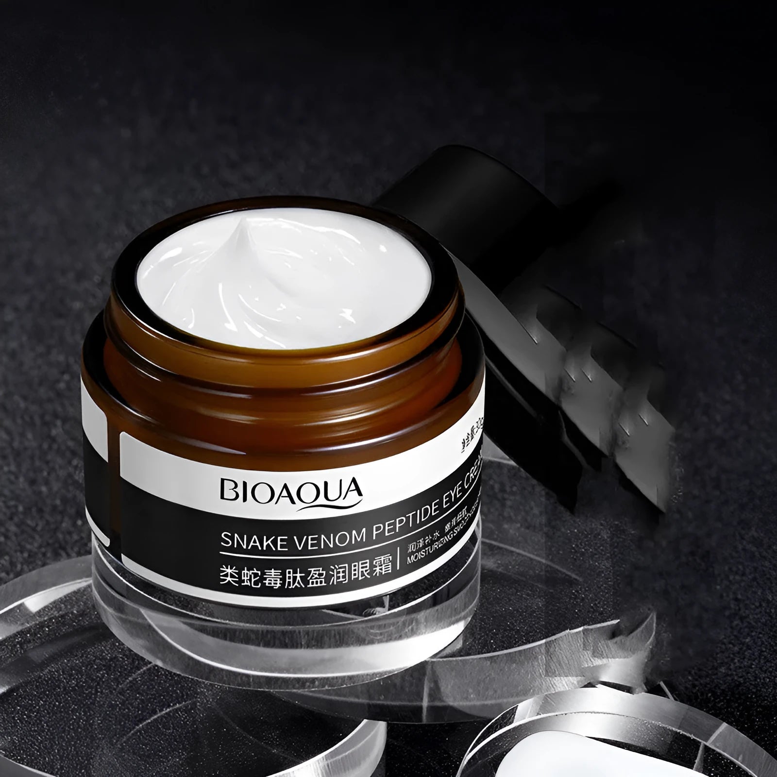 30g jar of peptide firming eye cream for dark circles with nourishing moisturising properties