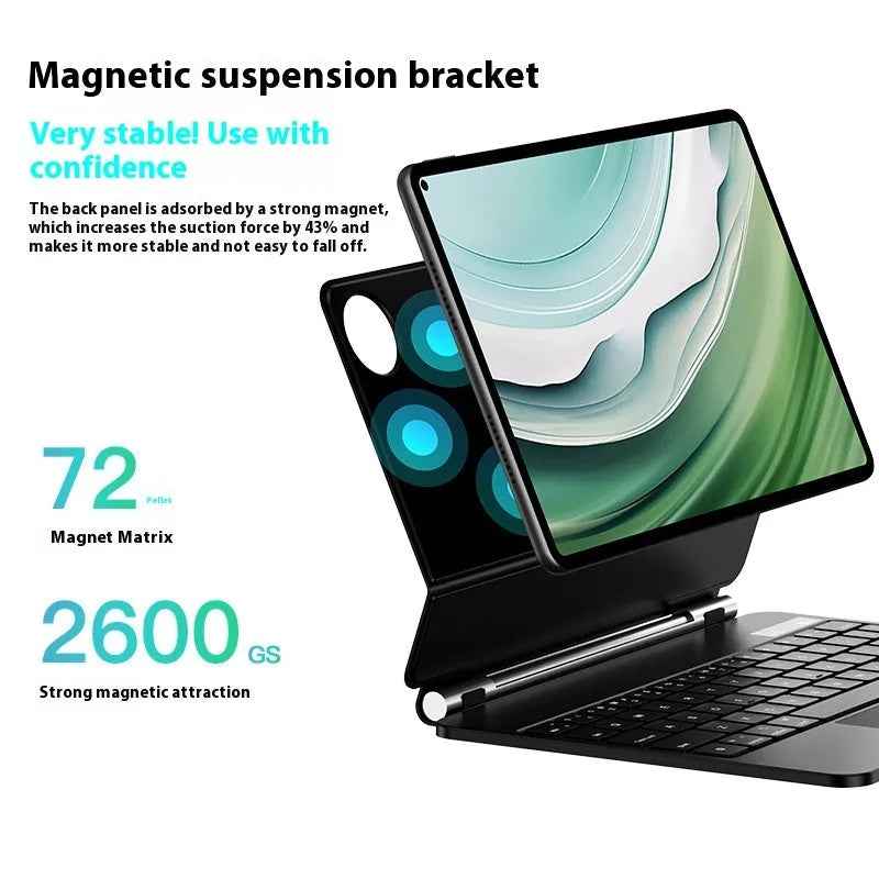 Miaocontrol Pro11 magnetic wireless keyboard cover for Huawei Matepad 11 tablet in black and white.