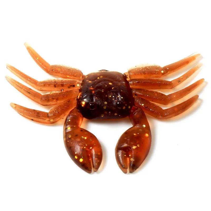 PVC software crab bait fishing lure measuring 8cm in red crab and brown crab specifications