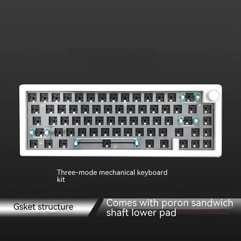 DIY mechanical keyboard kit with RGB backlighting and knob control in seven colour options