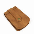 Crazy Horse leather key case in dark brown with keys inserted, measuring 7 cm by 11.5 cm