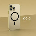iPhone magnetic protective case with aluminium alloy frame in dark purple, blue, silver, black, and gold colour options