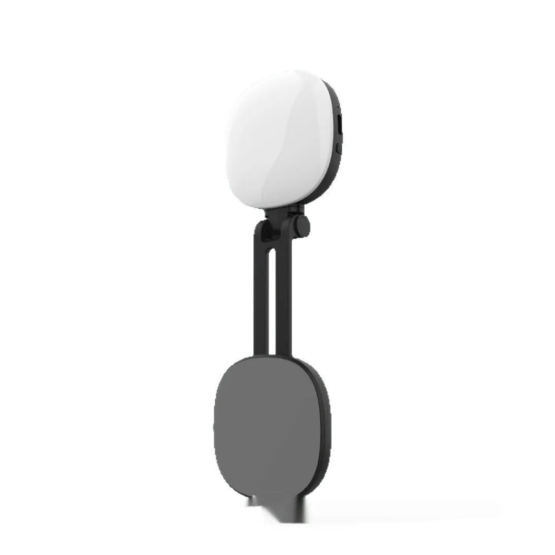 Black and white mobile phone selfie fill light with makeup mirror showing dimensions 61.2 x 76 x 25 mm