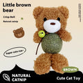 Plush catnip ball toy with bell for kittens in creative doll design