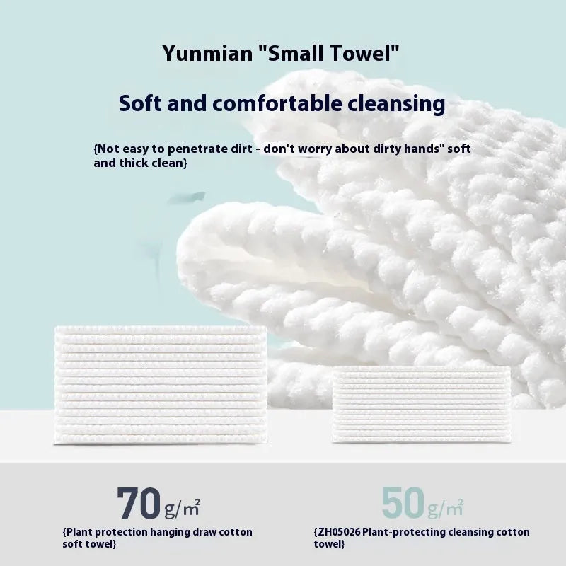 Disposable hanging roll of 100 soft face cloths made from viscose and polyester blend