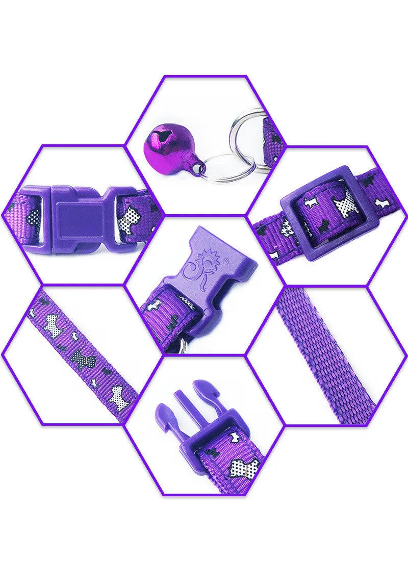PP patch bell collar for small pets, 1.0cm width, cartoon pattern, six colours available
