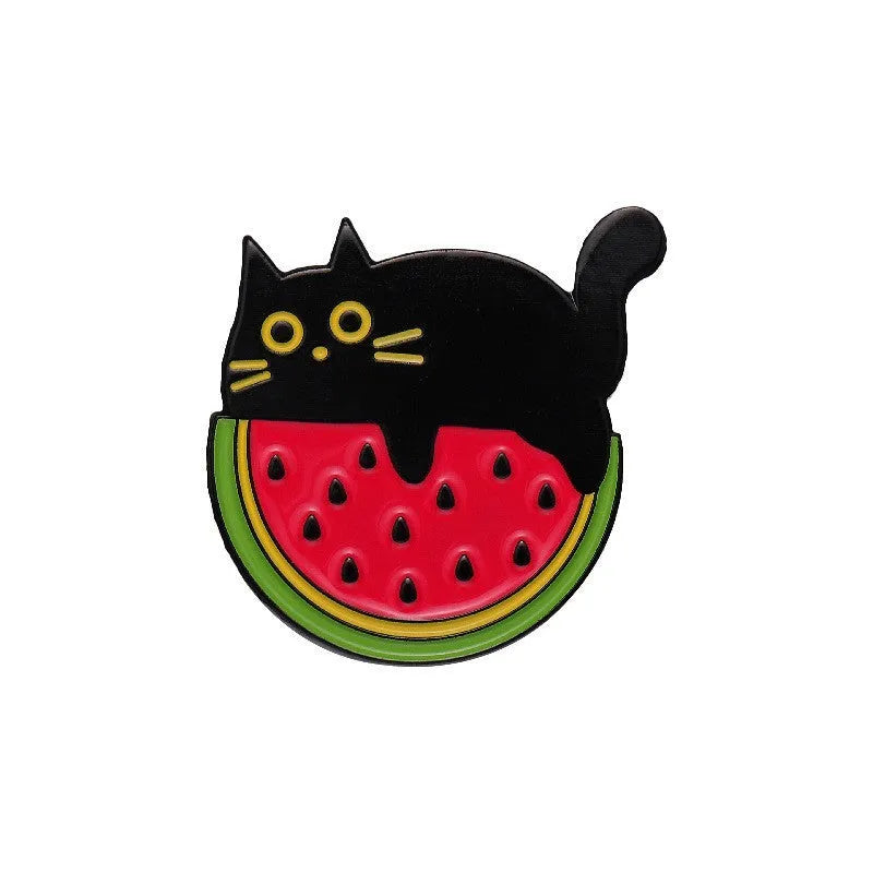 Colourful cartoon fruit zinc alloy brooch with metal pin back