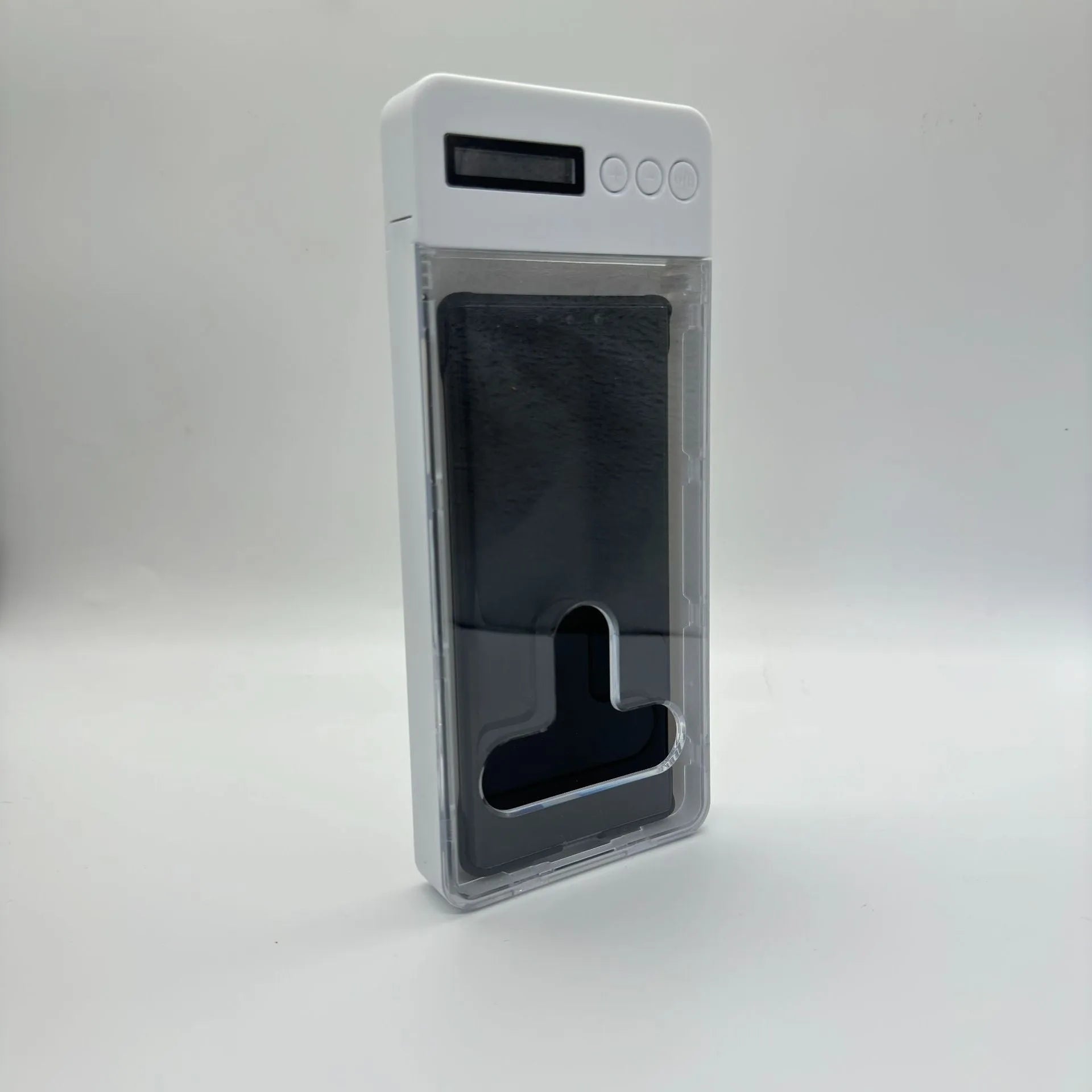 White stainless steel timing mobile phone self-discipline box with rechargeable feature