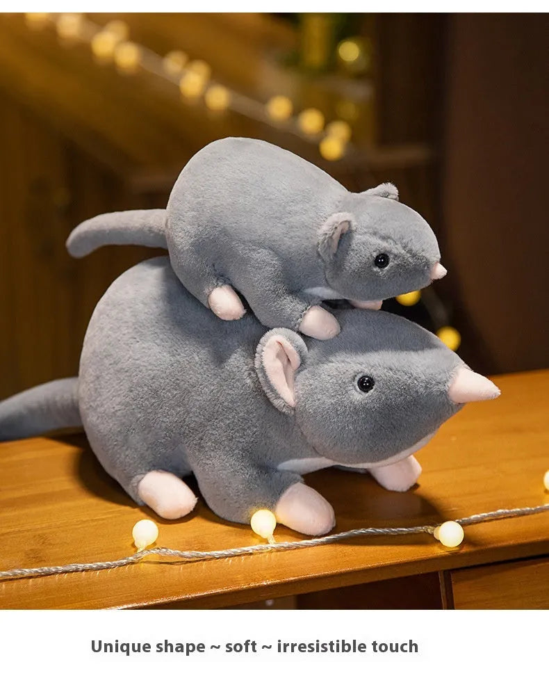 Cartoon mouse plush doll in three sizes: 32cm, 50cm, and 100cm heights