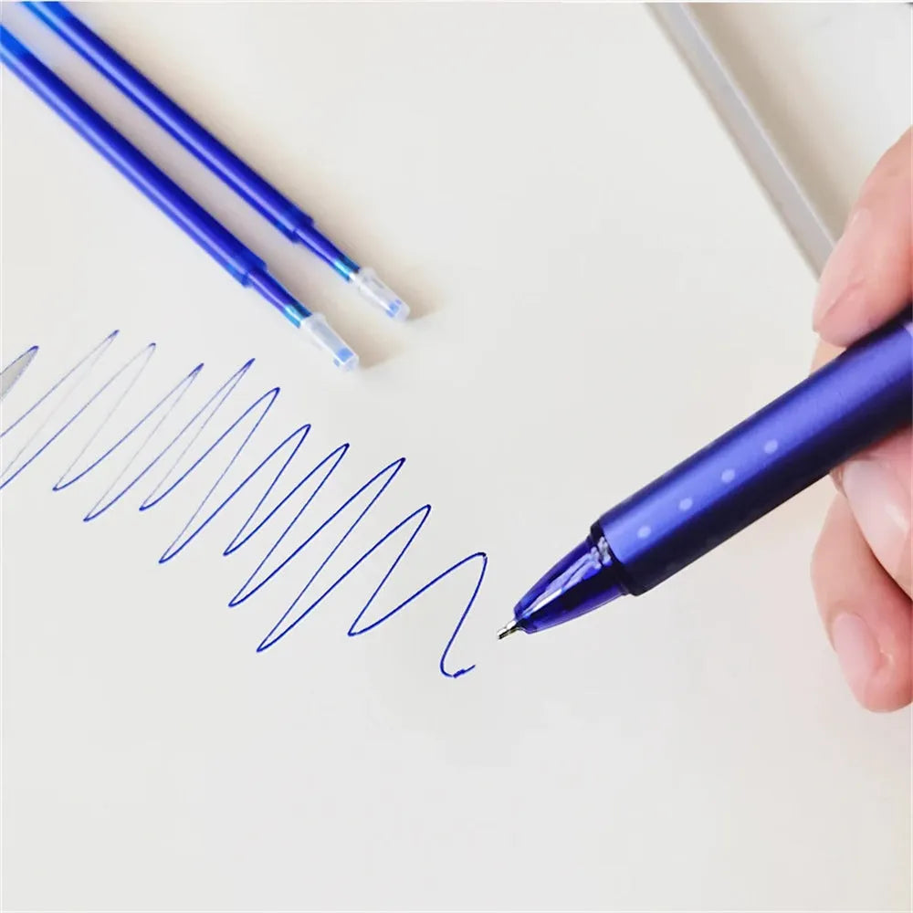 0.5mm erasable push gel pen with plastic shell and stainless steel nib