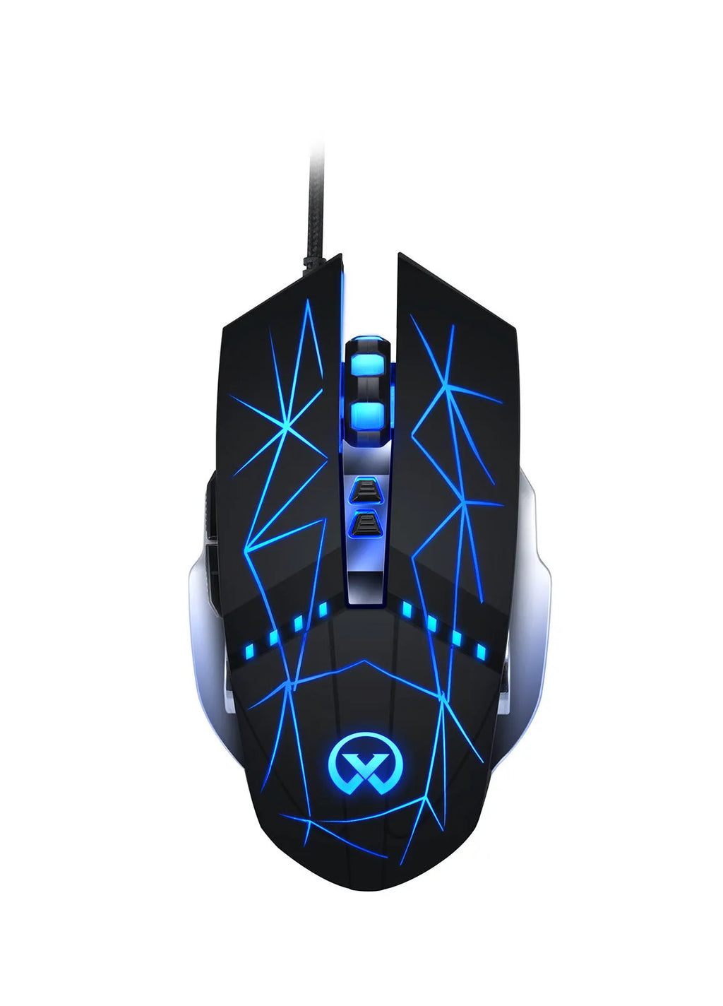 Wired gaming mouse with touch roller and USB cable in black colour option