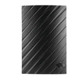 Black plastic indoor HD television antenna with mounting hardware including expansion tubes, screws, cable ties, and adhesive tape