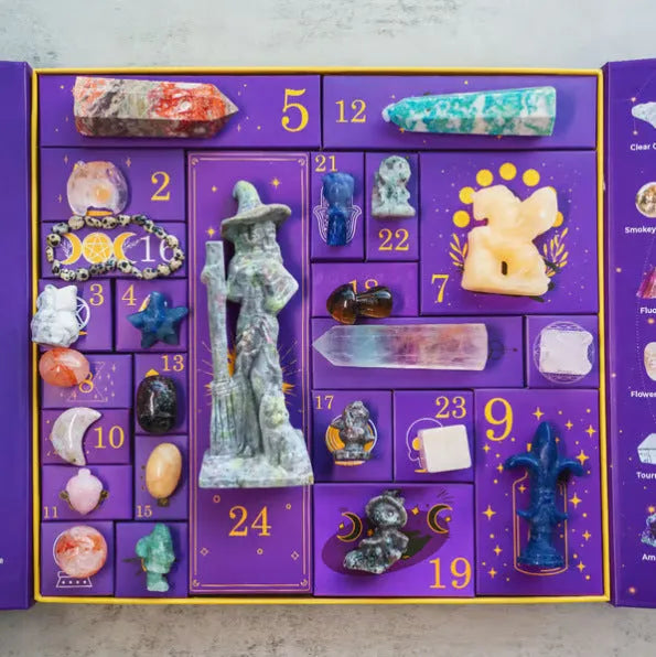 Crystal Halloween countdown gift box measuring 33.5cm wide with cardboard construction