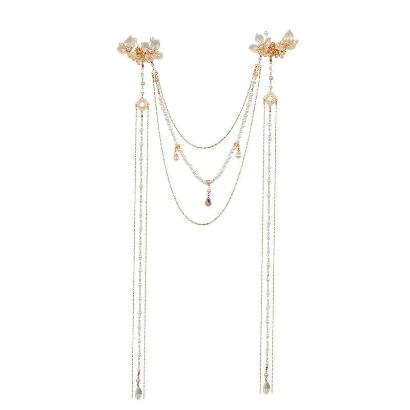 Women's gold grip diamond tassel hairpin with acrylic construction and fashion OL style design