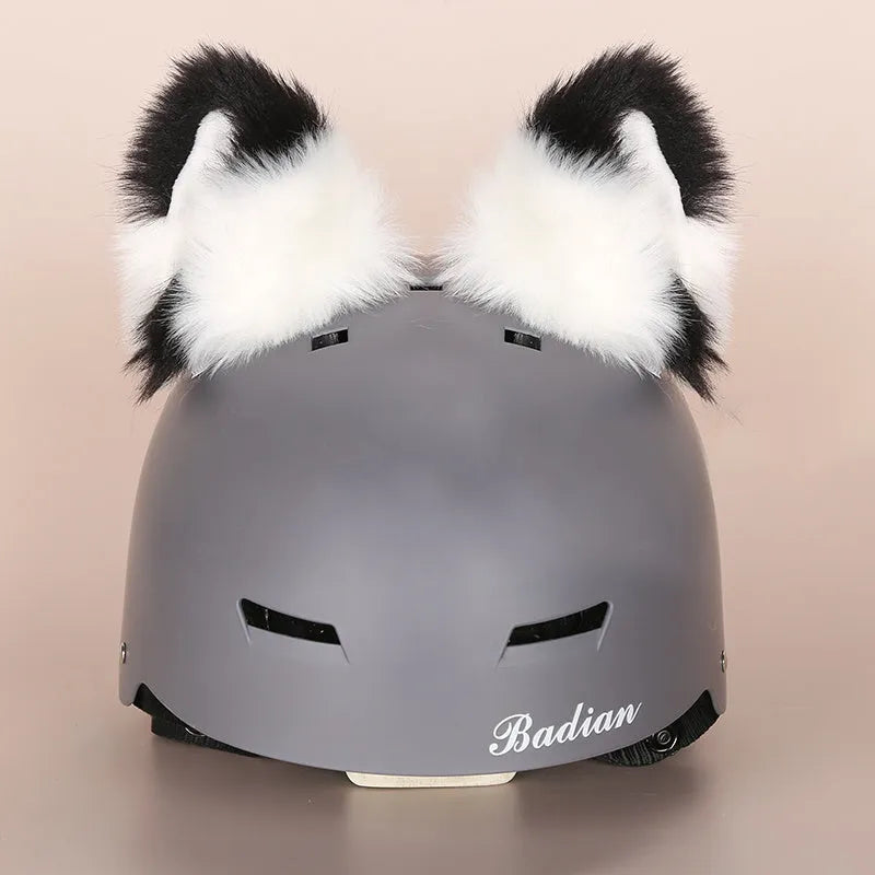 Soft plush cartoon character cover on an M-size bicycle helmet