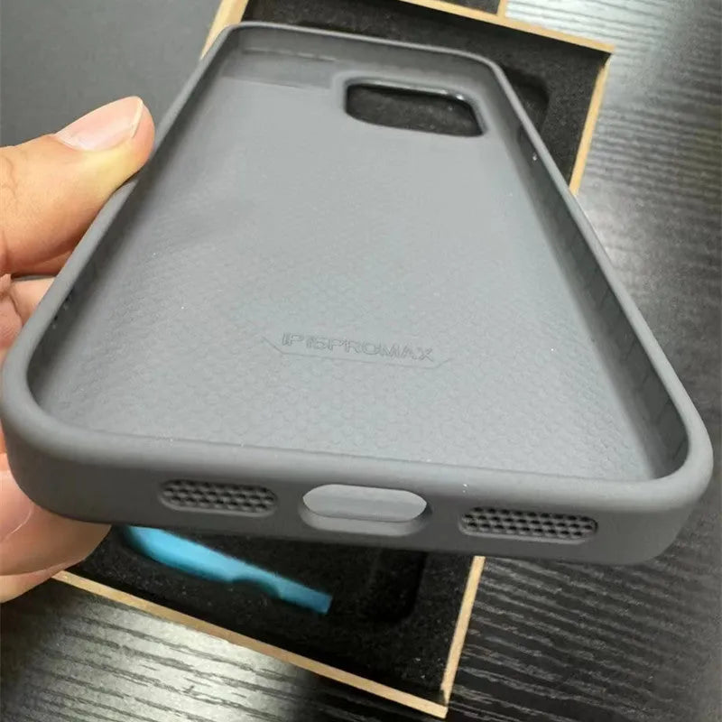 DIY display screen phone case for iPhone 15 Pro Max in blue, PC TPU shockproof protective case with sprayed Ins-style finish