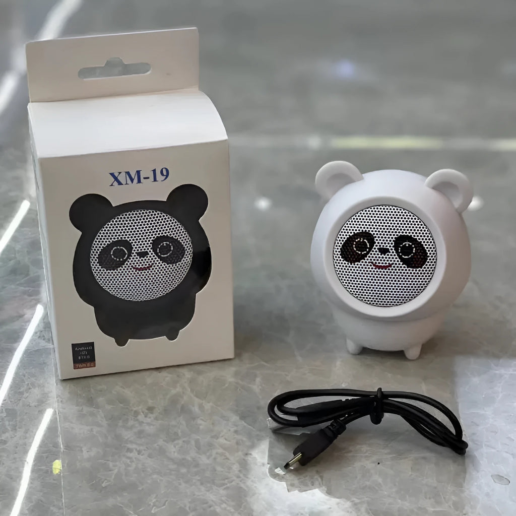 Cartoon panda desktop wireless Bluetooth speaker in white plastic with USB power