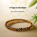Natural tigereye stone bracelet with geometric circular design in new Chinese style