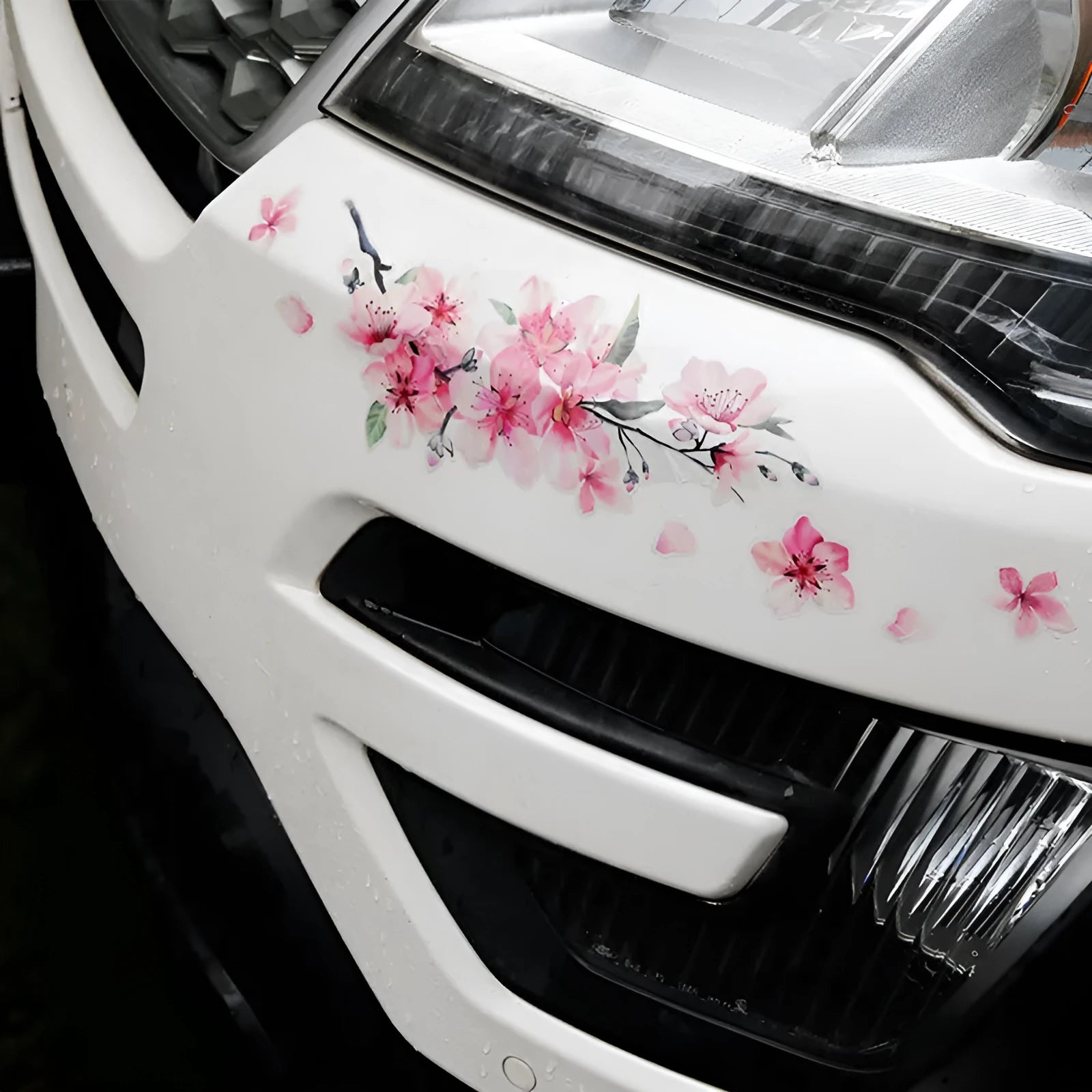 Cherry blossom flower pattern car stickers in two sizes for vehicle decoration