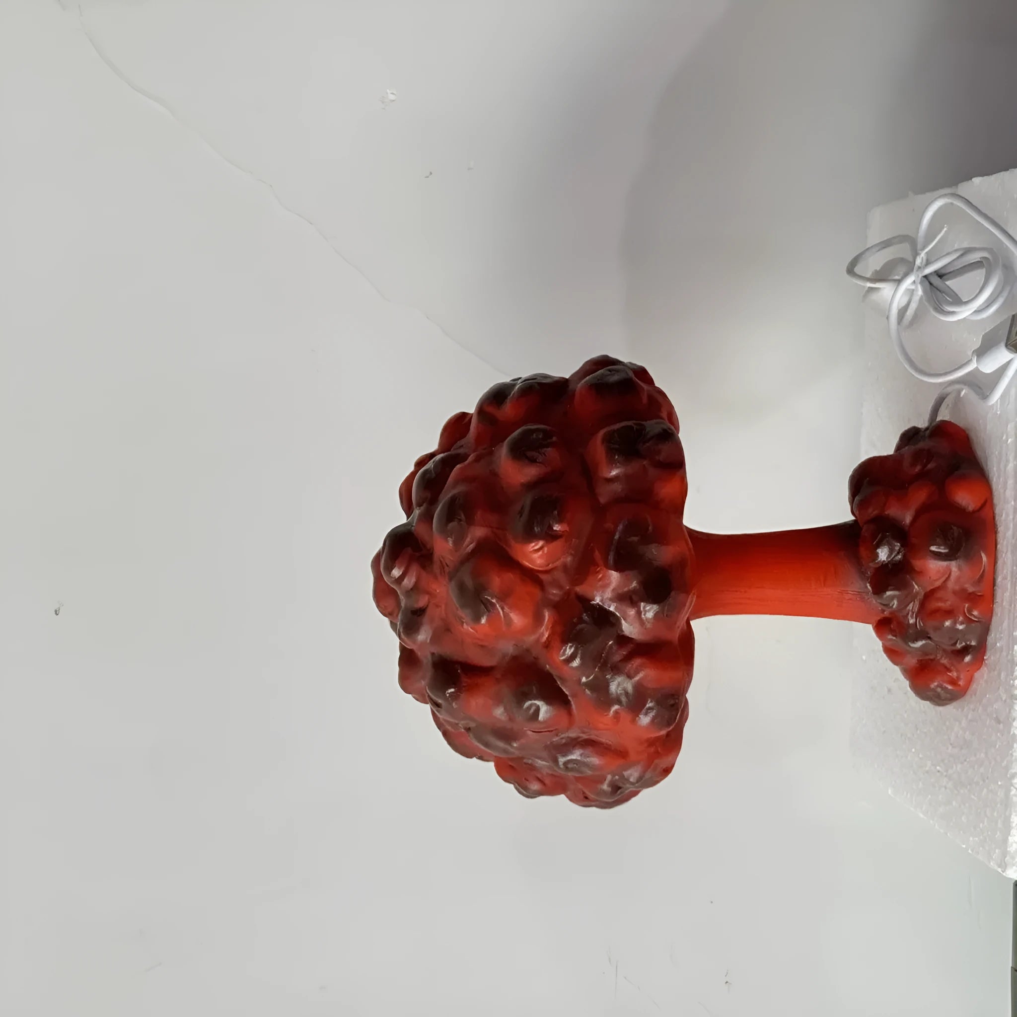 Mushroom cloud shaped table lamp depicting atomic explosion with USB power connection