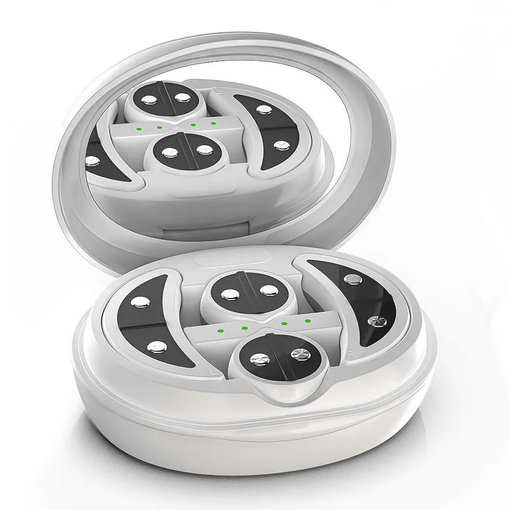 White wireless red light eye beautification instrument with EMS therapy for eye and facial massage
