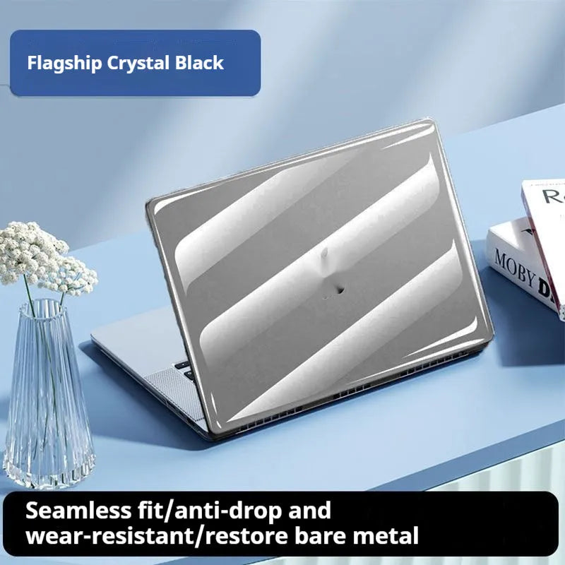 Transparent MacBook protective shell case compatible with Air and Pro notebooks