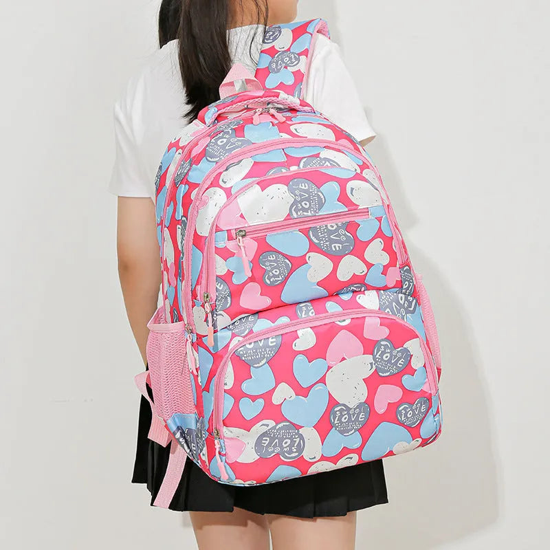 Children's Oxford cloth school backpack with air pillow belt system in blue colour