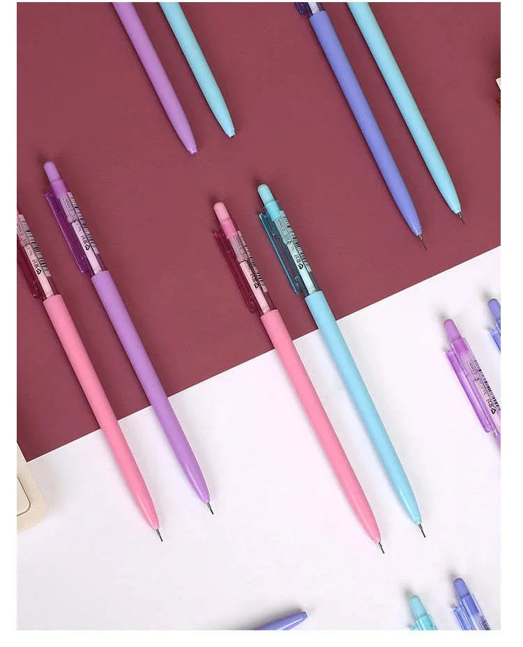 Macron Morandi coloured thin rod mechanical pencil set of 8 pieces in plastic body