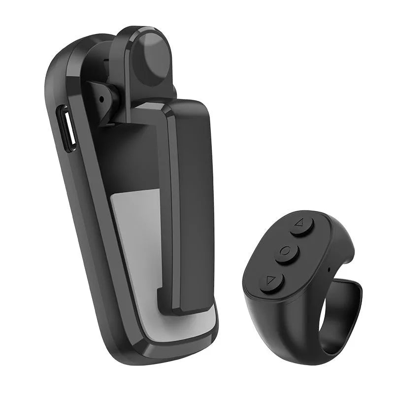 Smart wireless page turner remote control with clicker accessory in black, white, or pink colour.