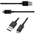 Android Micro USB universal data cable in black or white with 1 metre PVC cable