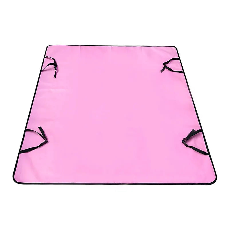 Car rear seat protector mat for dogs in cloth material with water resistant properties