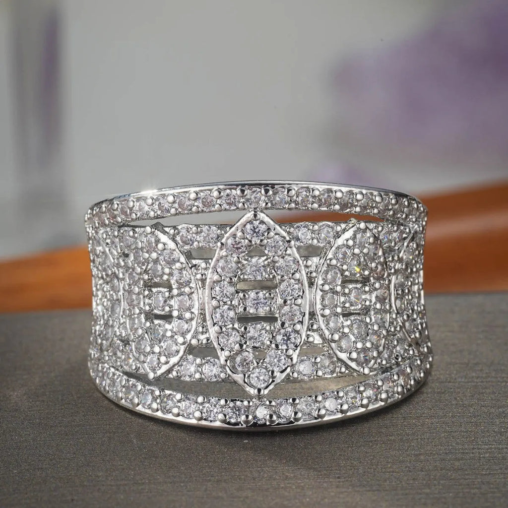 Fashion personalised zircon micro setting ring in alloy for women, picture colour